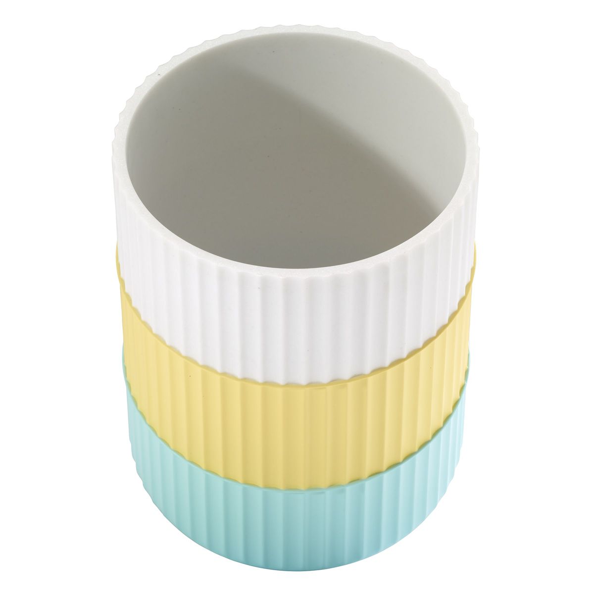 Clubhouse Stripe Aqua Wastebasket