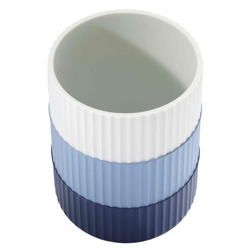Clubhouse Stripe Blue Wastebasket