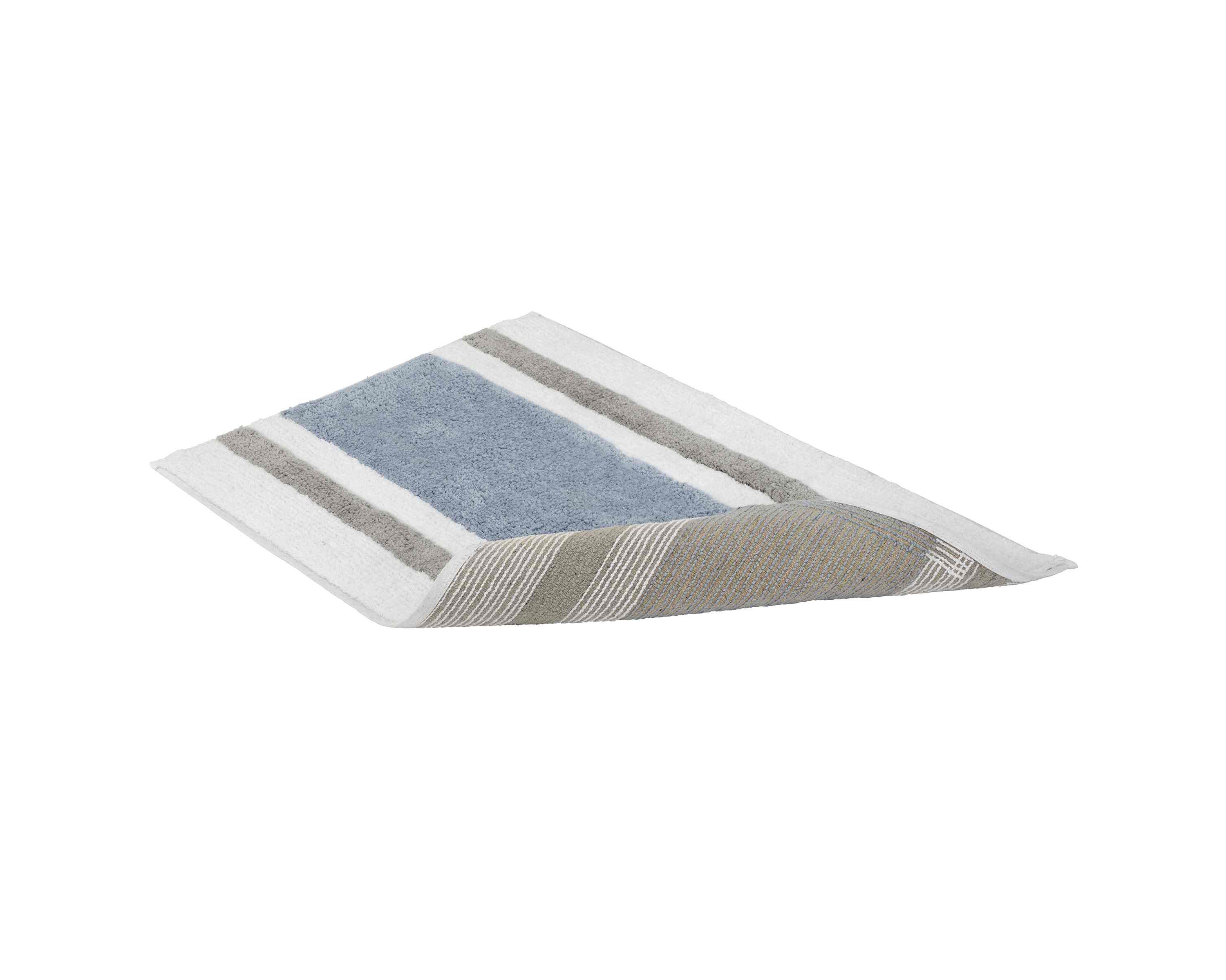 Clubhouse Stripe Blue Bath Rug