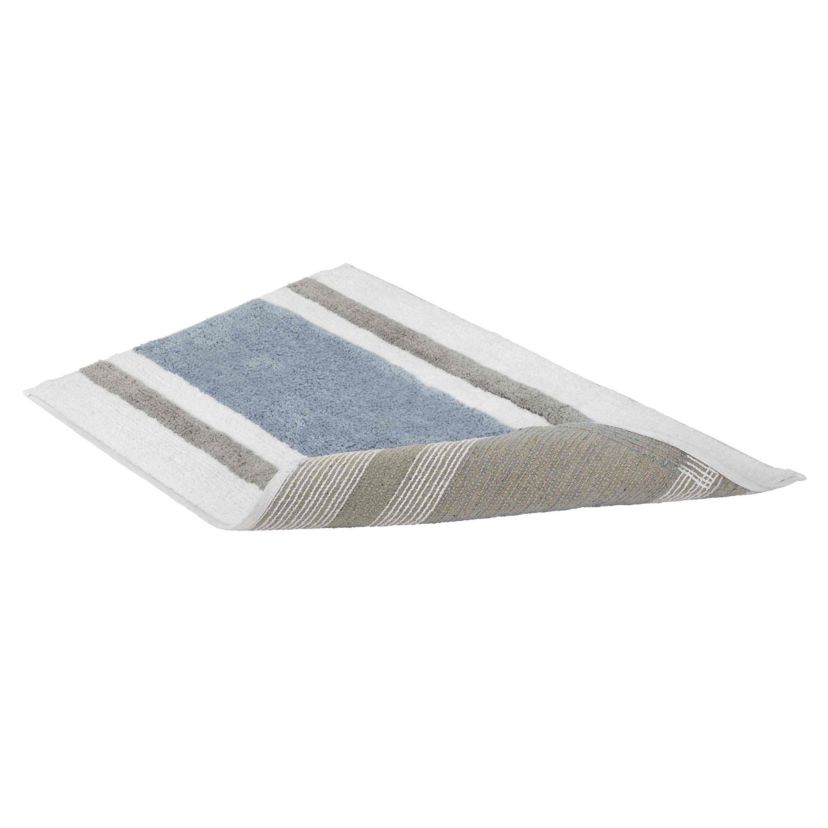 Clubhouse Stripe Blue Bath Rug