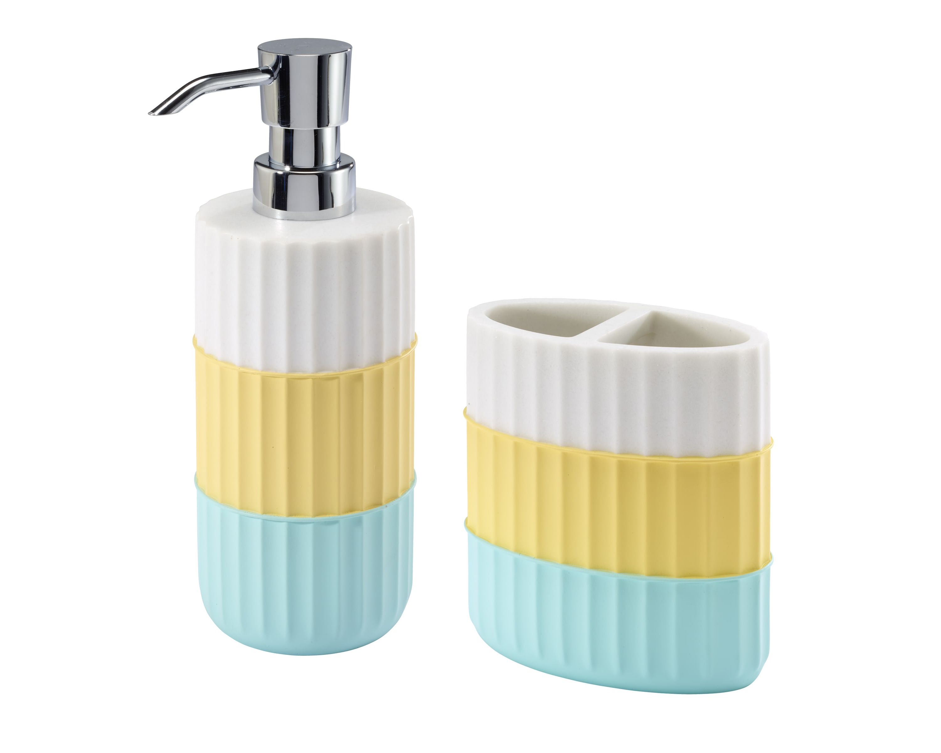 Clubhouse Stripe Aqua 2pc. Bath Accessory Set