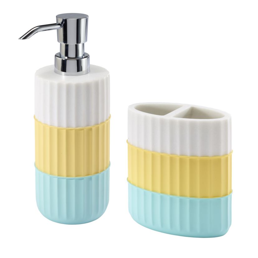 Clubhouse Stripe Aqua 2pc. Bath Accessory Set