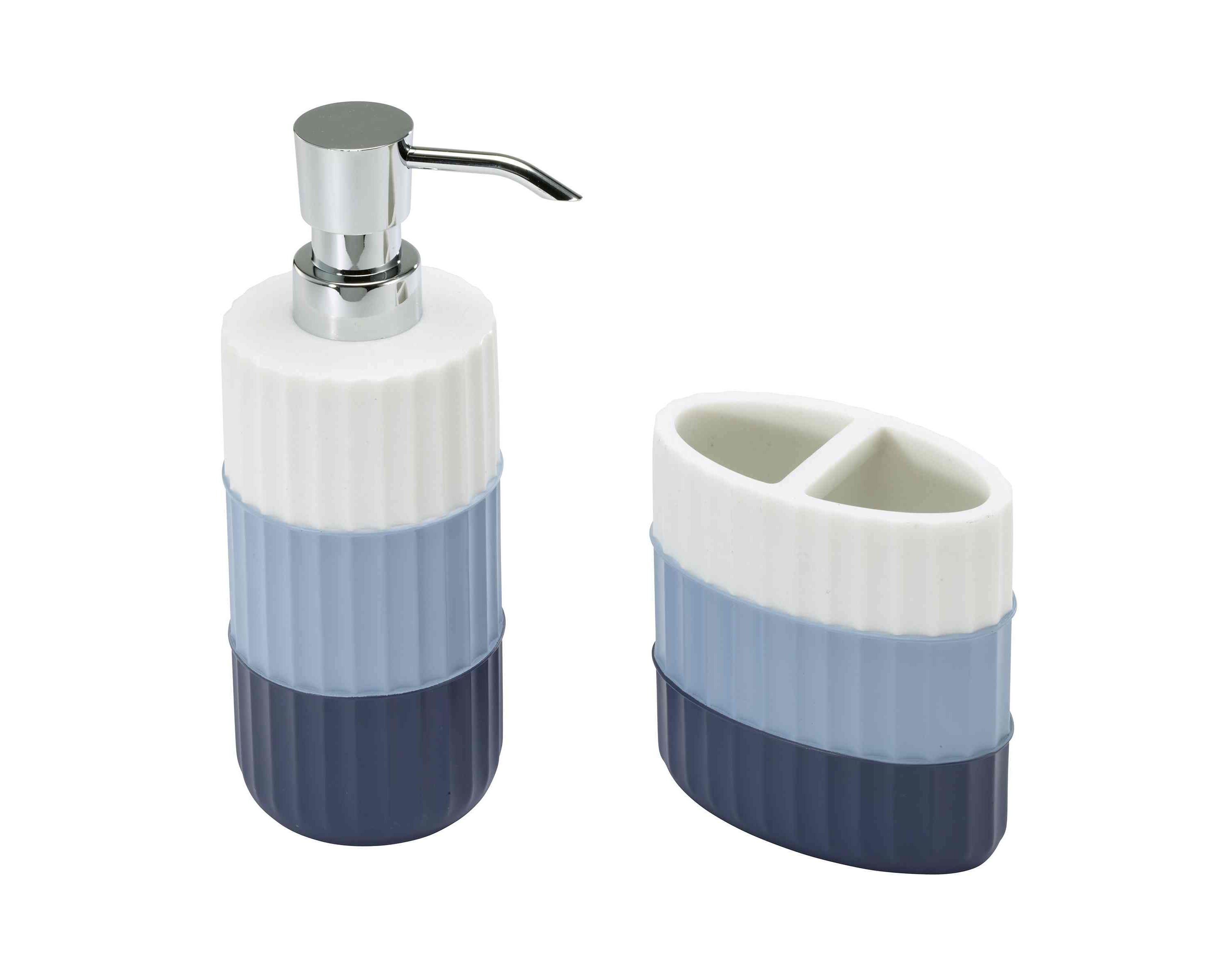 Clubhouse Stripe Blue 2pc. Bath Accessory Set