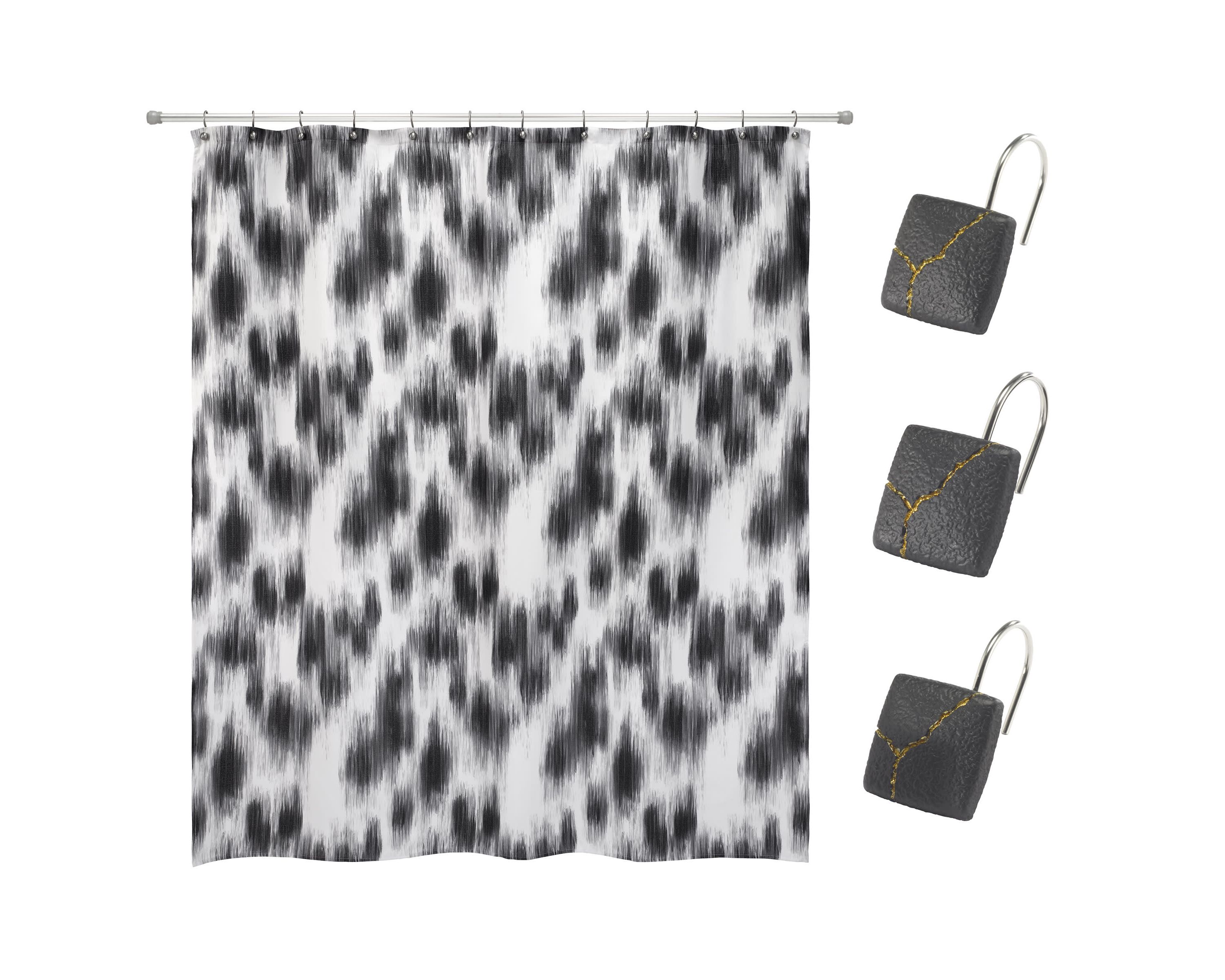 Sydney Shower Curtin and Hooks Set