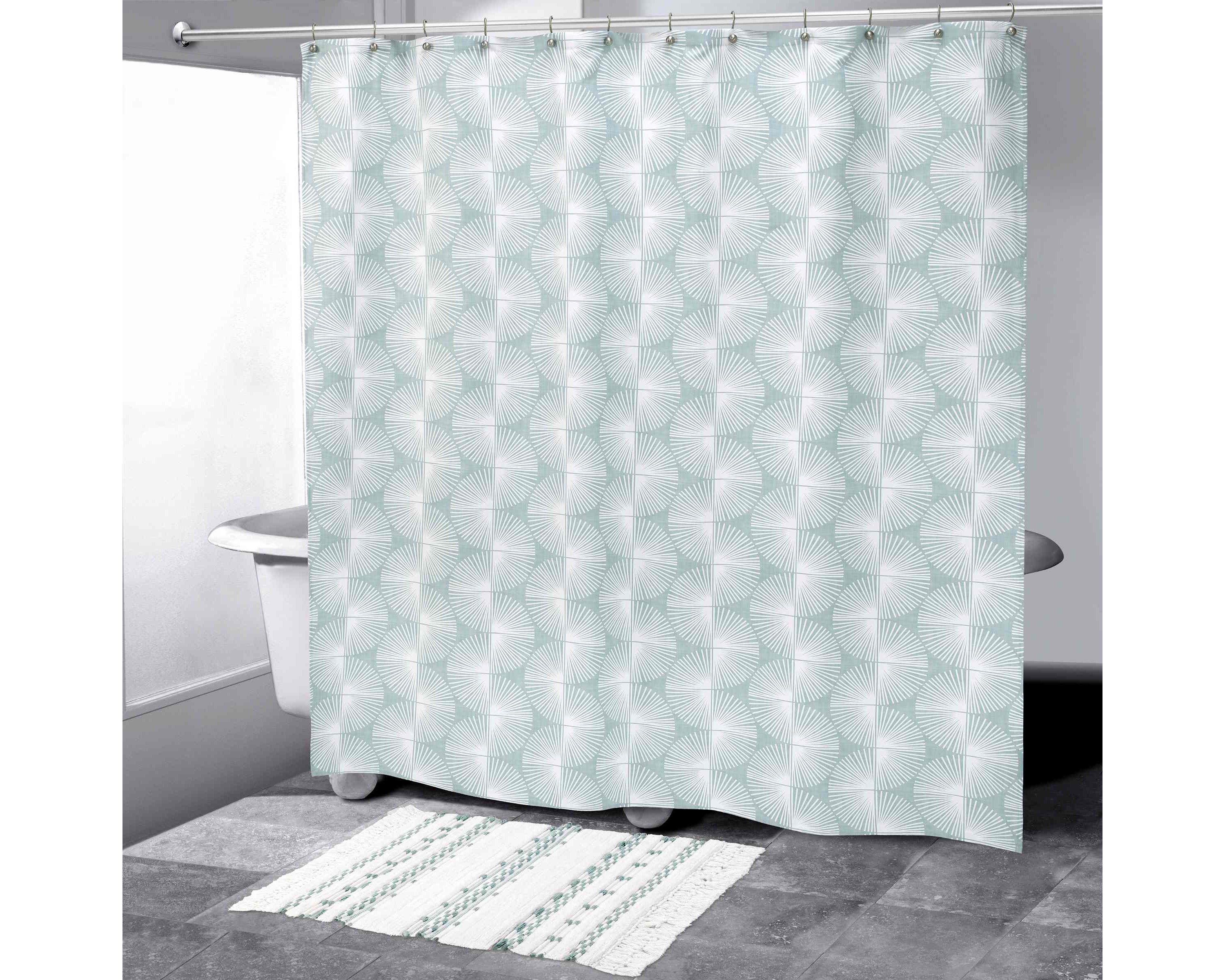 Kendall Oasis Shower Curtin and Hooks Set