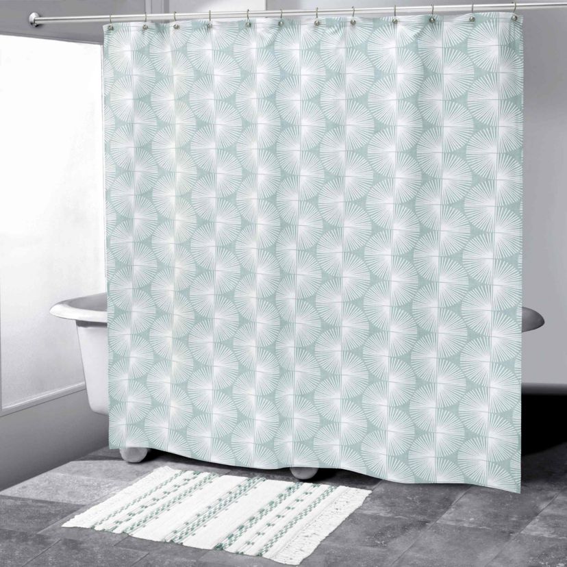 Kendall Oasis Shower Curtin and Hooks Set