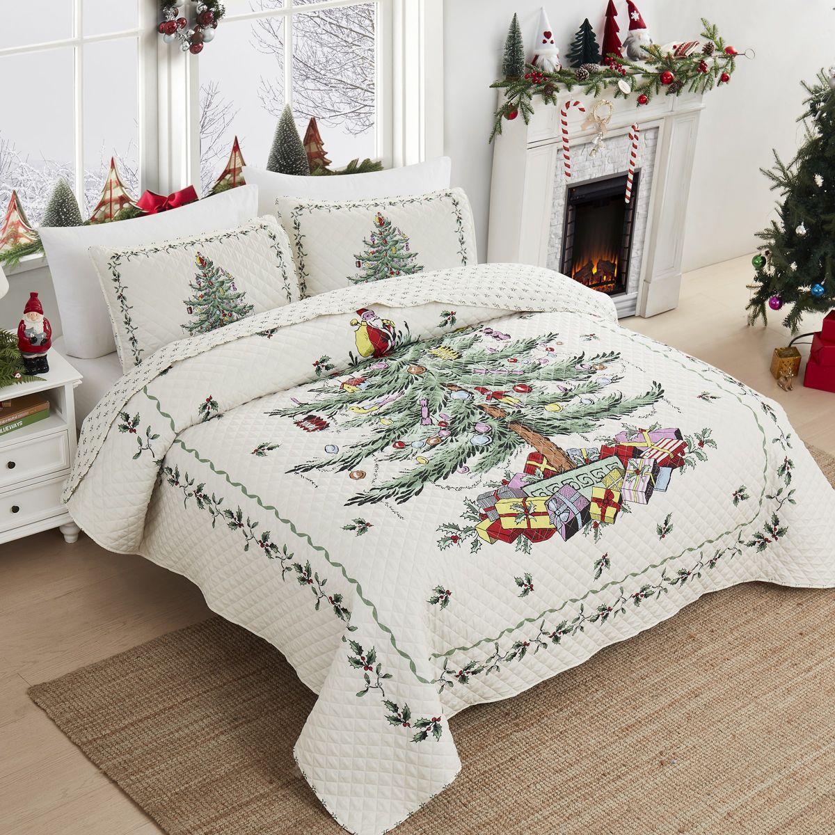 Christmas Tree 3-pc. Full/Queen Quilt Set