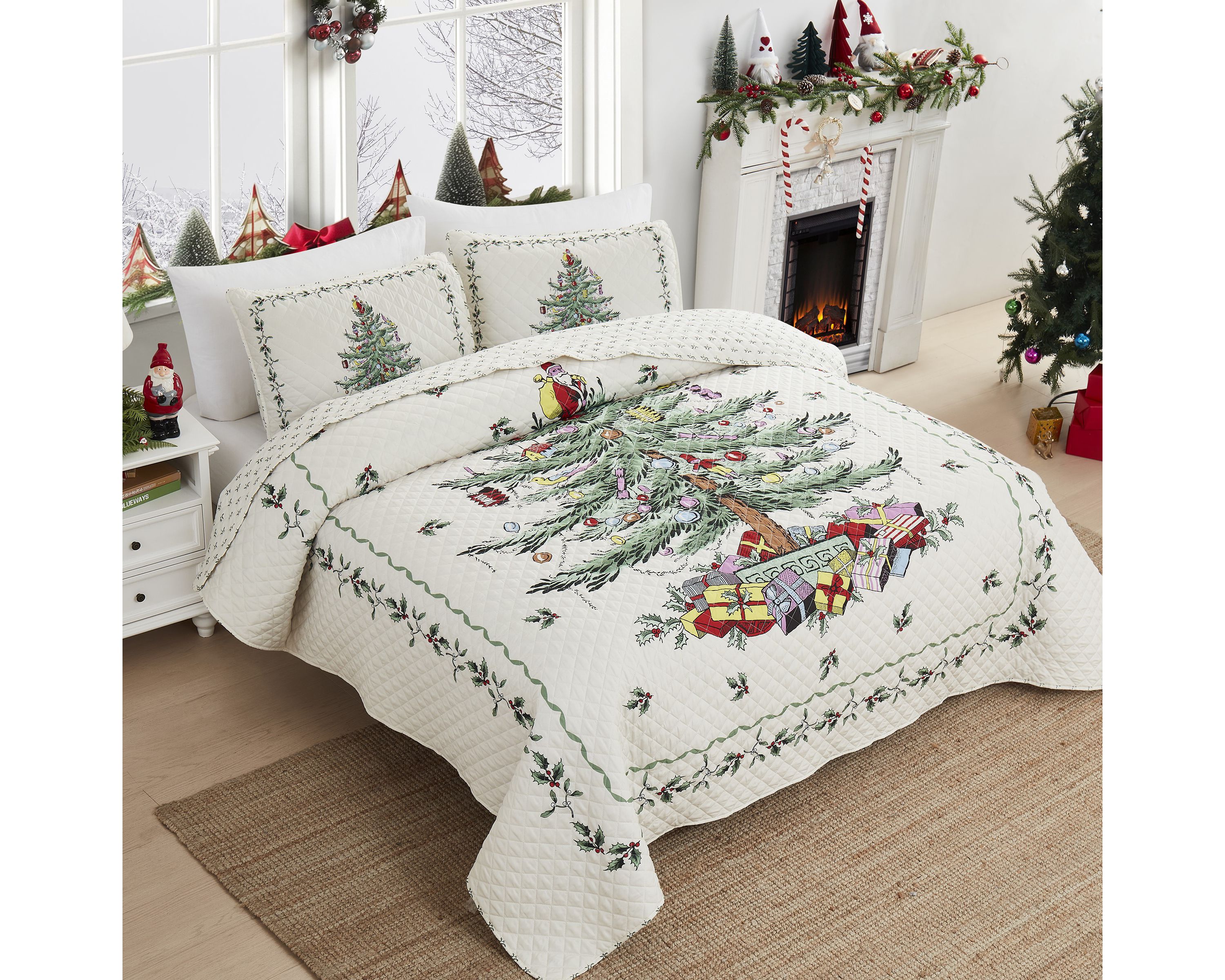 Christmas Tree 3-pc. Full/Queen Quilt Set