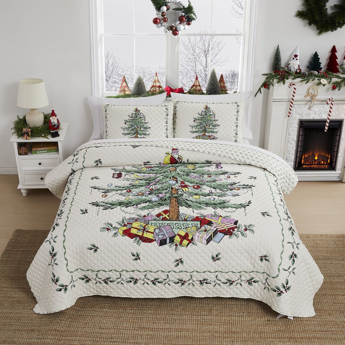 Christmas Tree 3-pc. Full/Queen Quilt Set