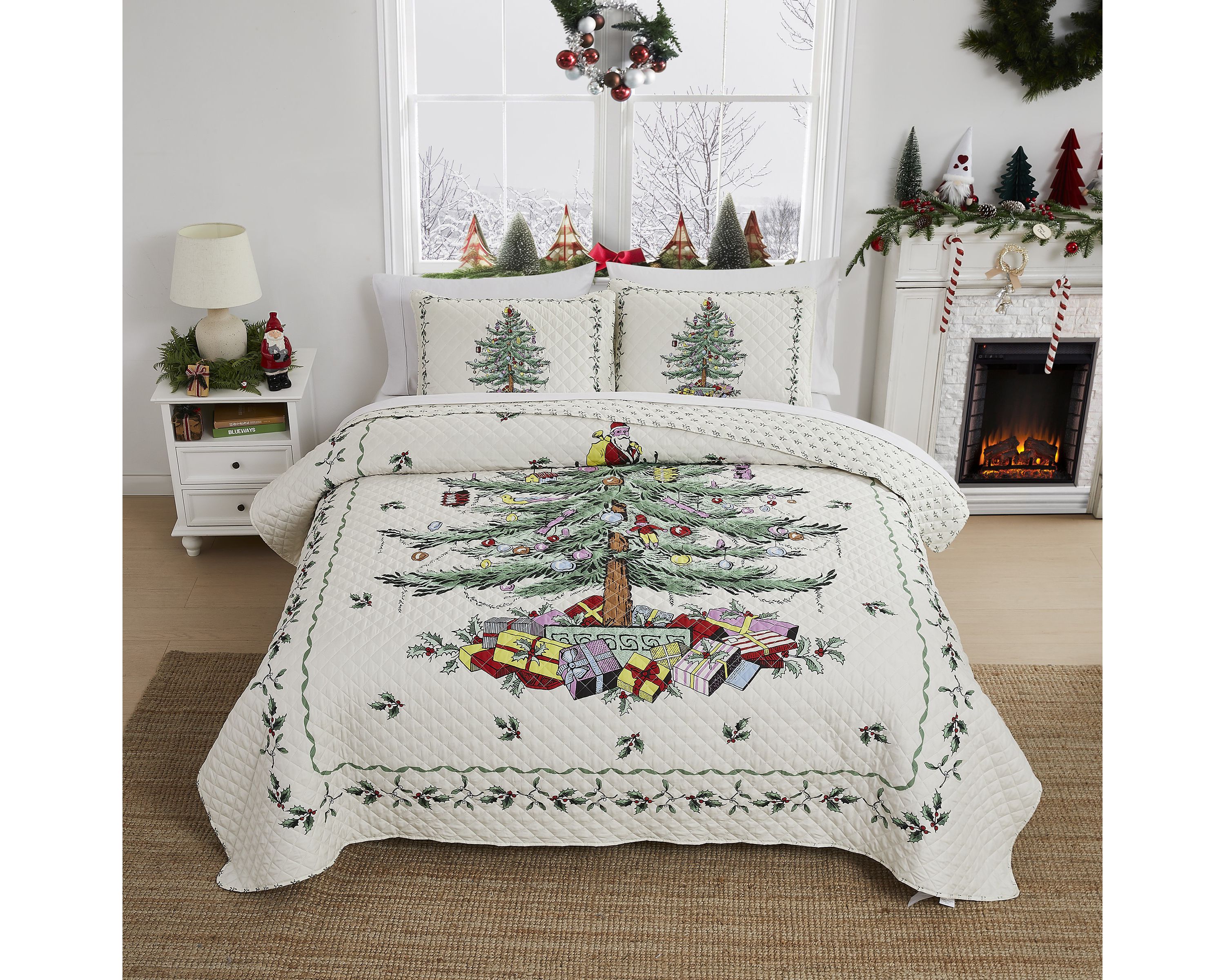 Christmas Tree 3-pc. Full/Queen Quilt Set