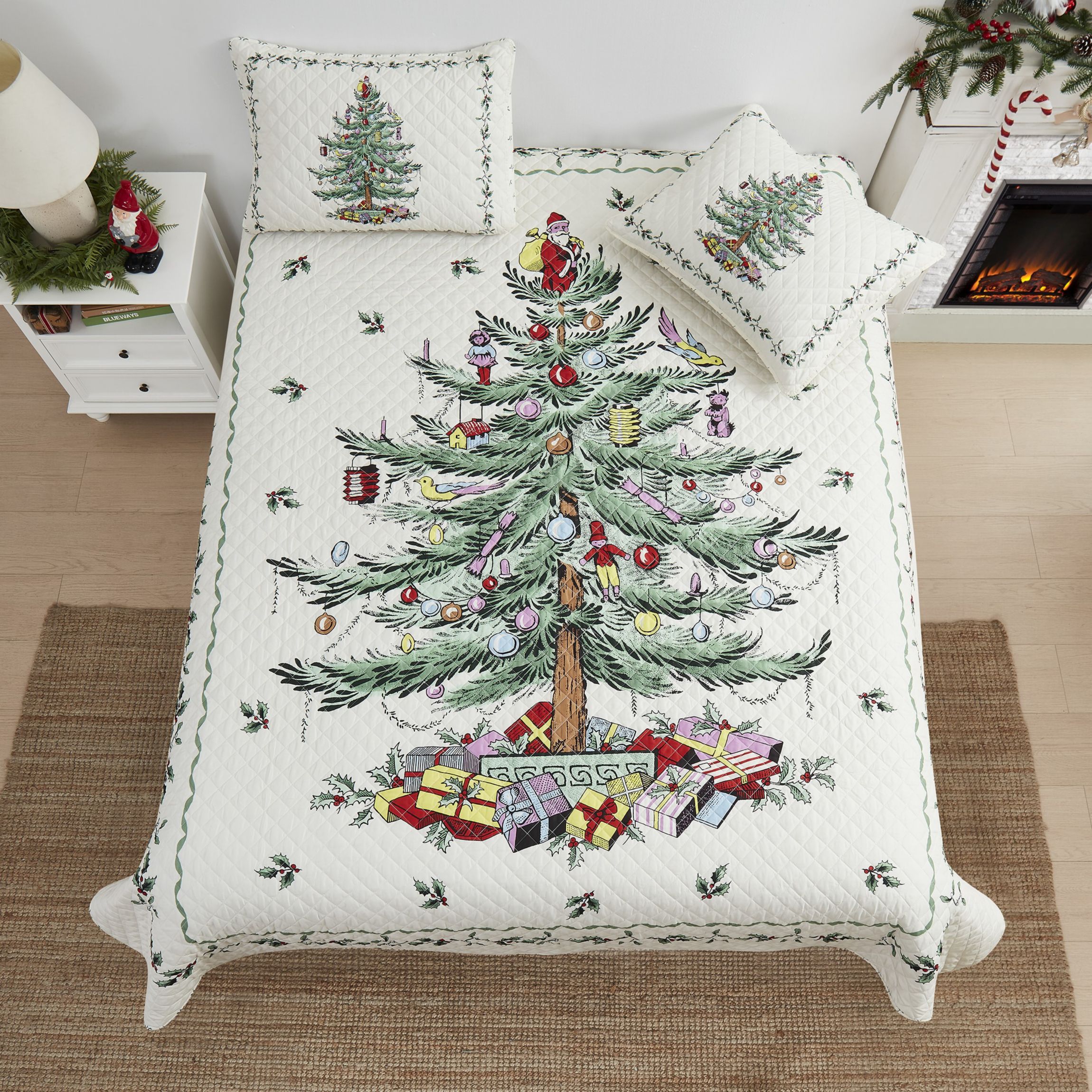 Christmas Tree 3-pc. Full/Queen Quilt Set