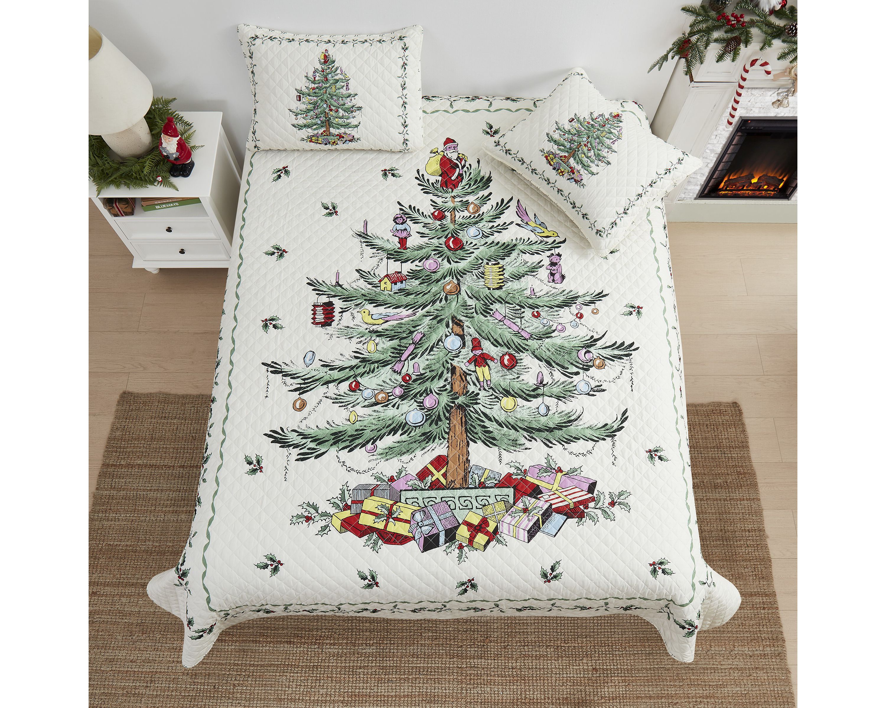 Christmas Tree 3-pc. Full/Queen Quilt Set