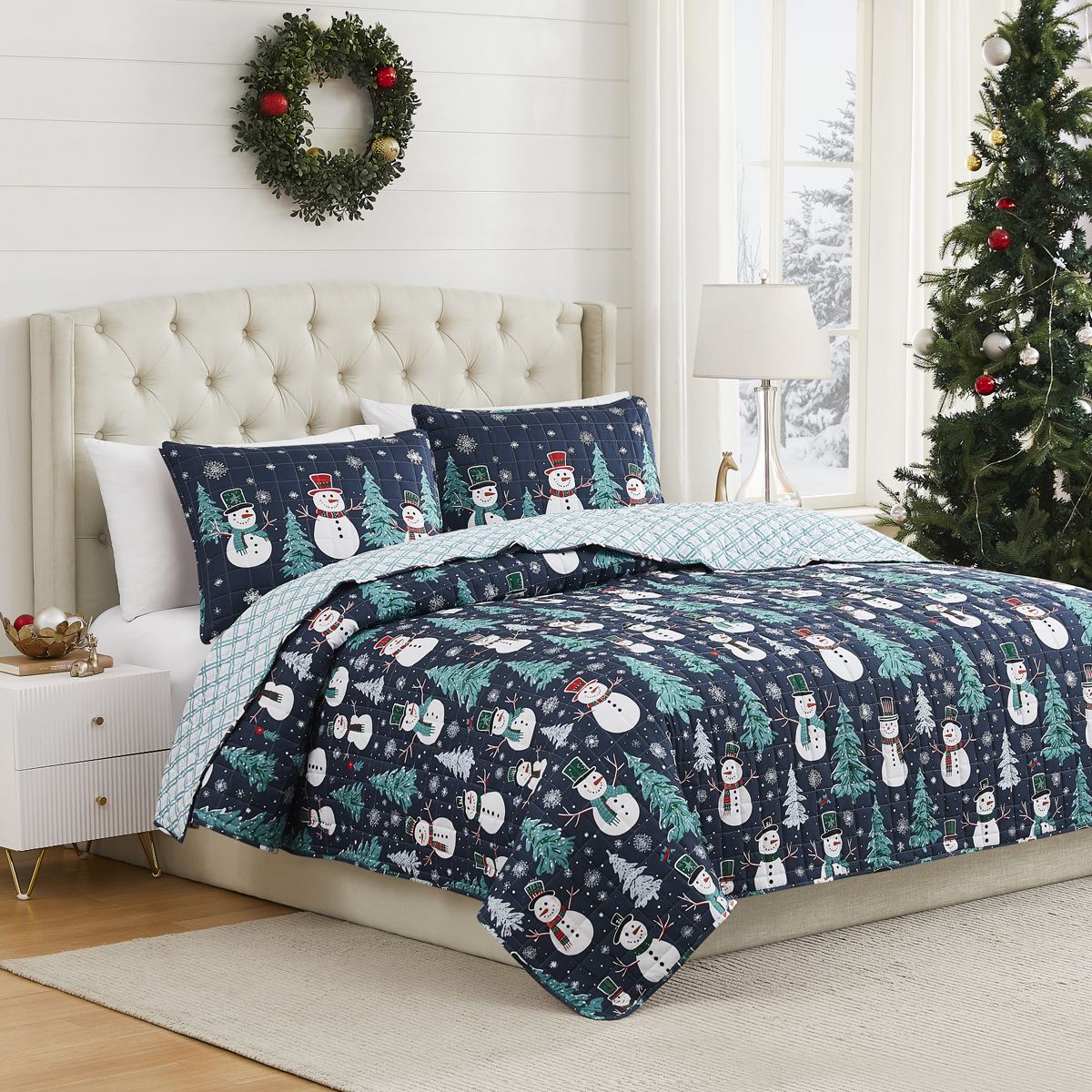 Snowman 3-pc. Full/Queen Quilt Set
