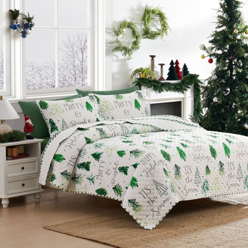 Christmas Tree 3-pc. Full/Queen Quilt Set