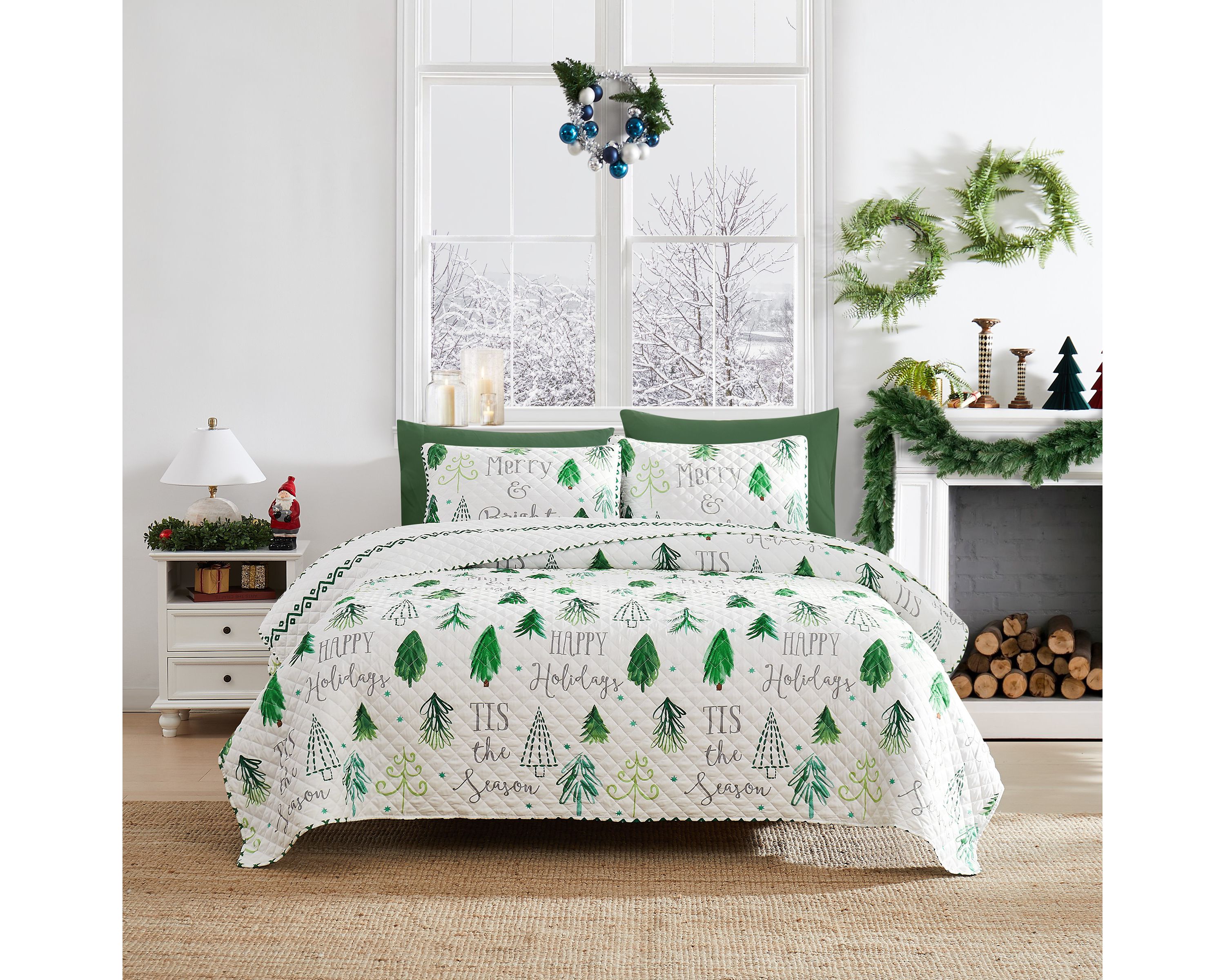Christmas Tree 3-pc. Full/Queen Quilt Set