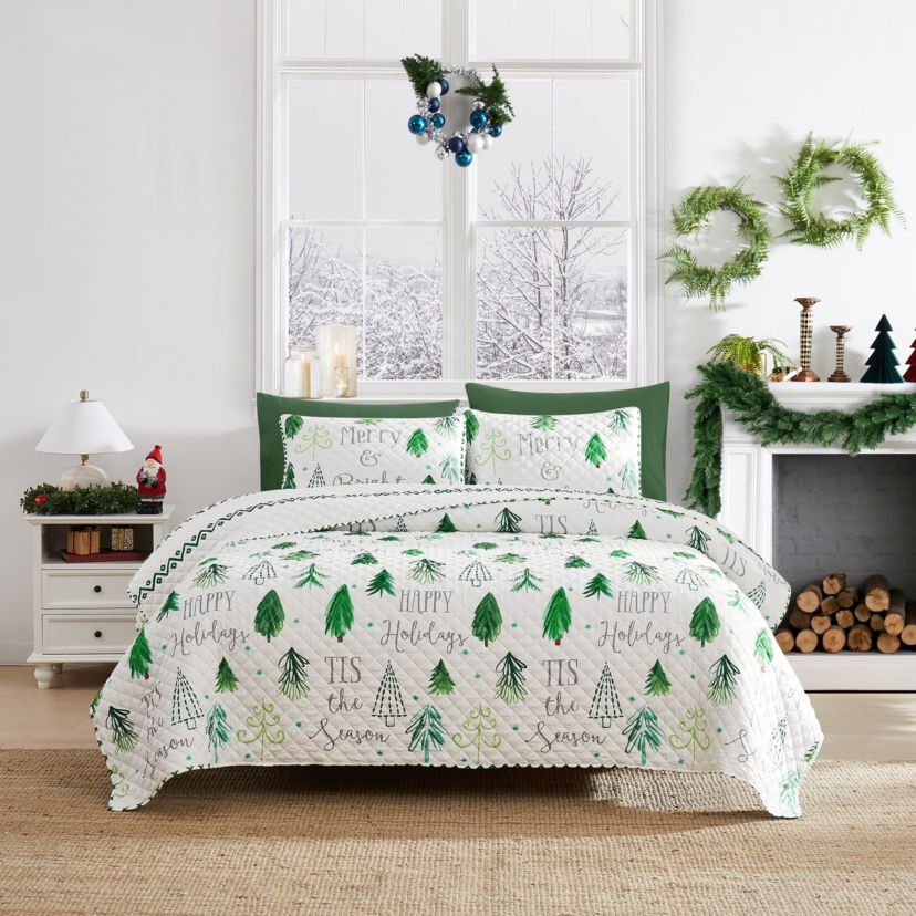 Christmas Tree 3-pc. Full/Queen Quilt Set