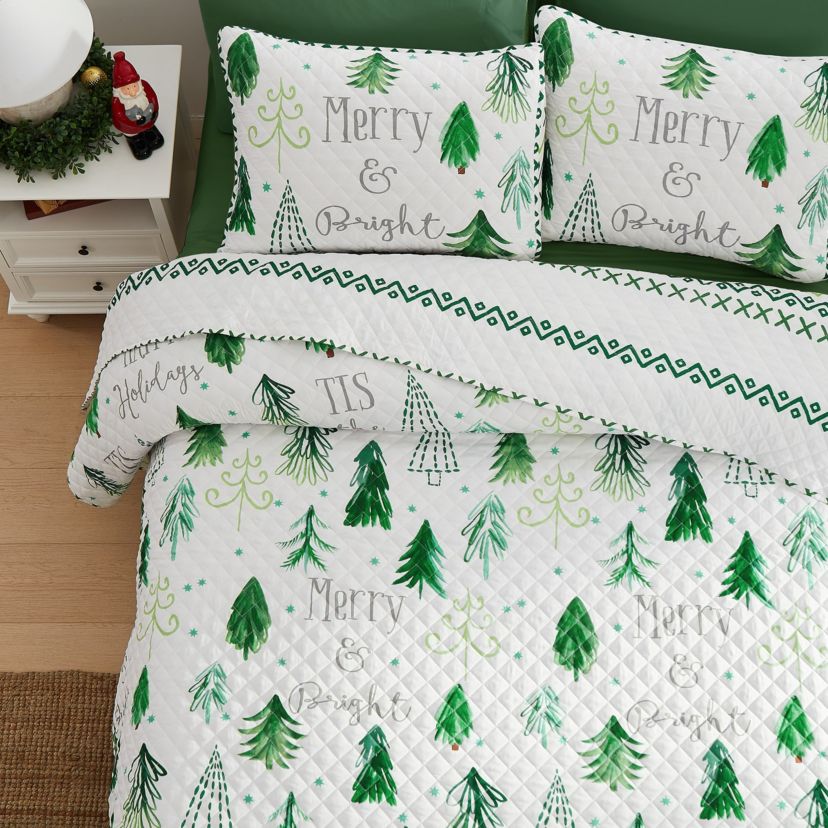 Christmas Tree 3-pc. Full/Queen Quilt Set