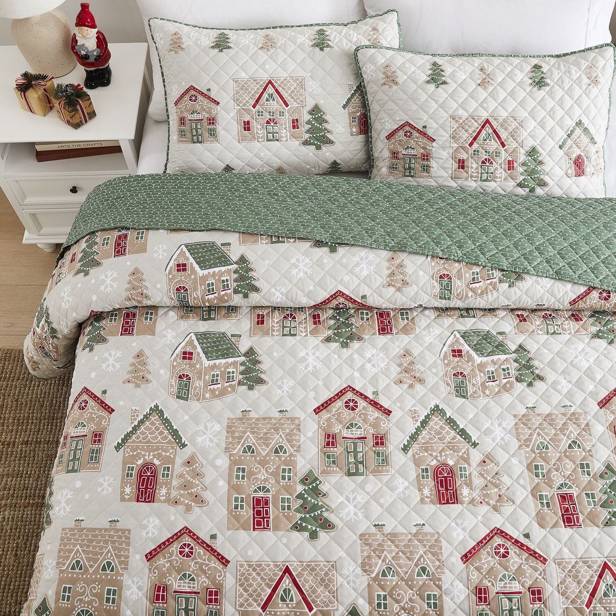 Gingerbread House 3-pc. King Quilt Set