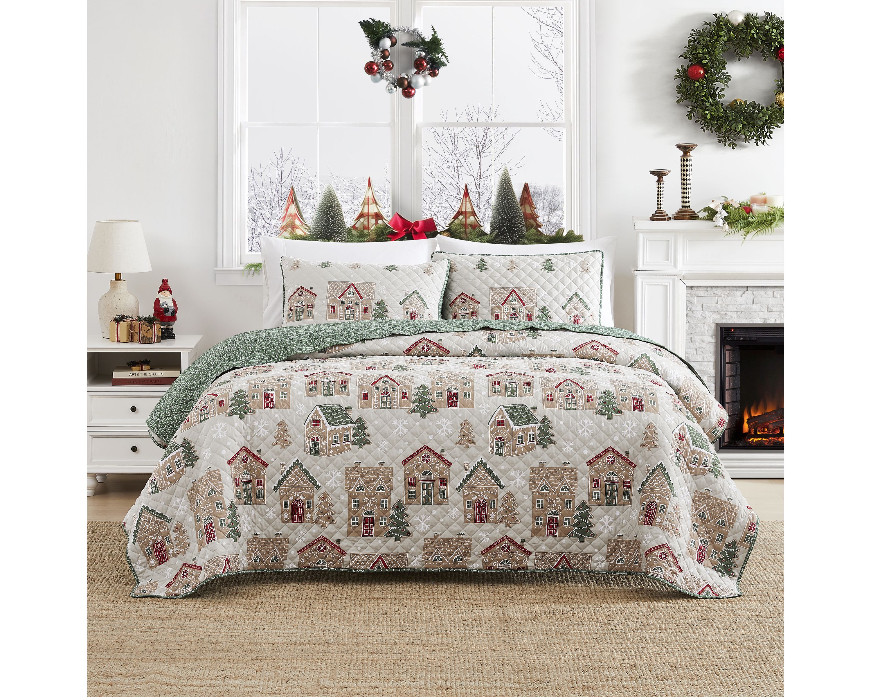 Gingerbread House 2-pc. Twin Quilt Set