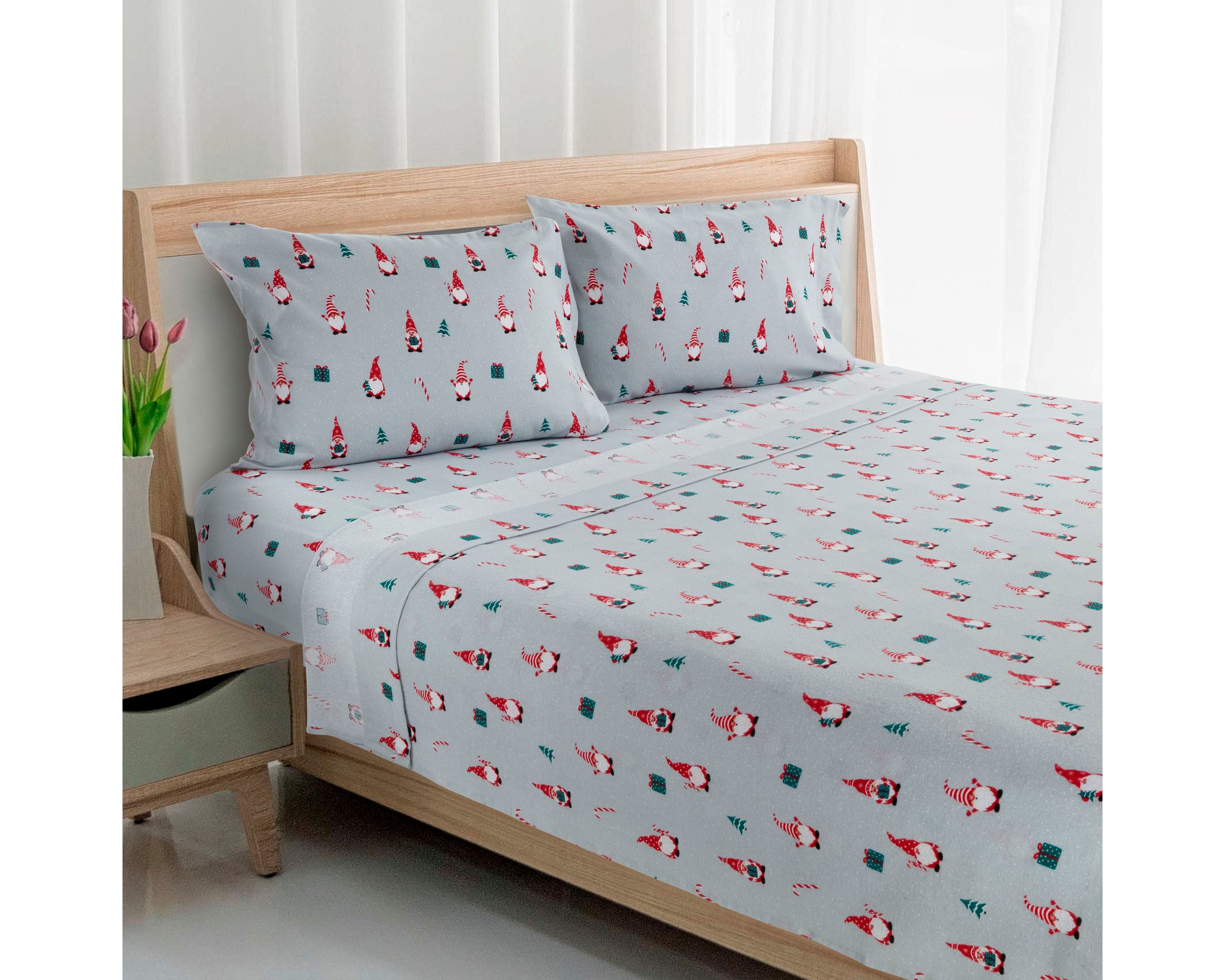 Gnome Sweet Gnome Twin Flannel Sheet Set