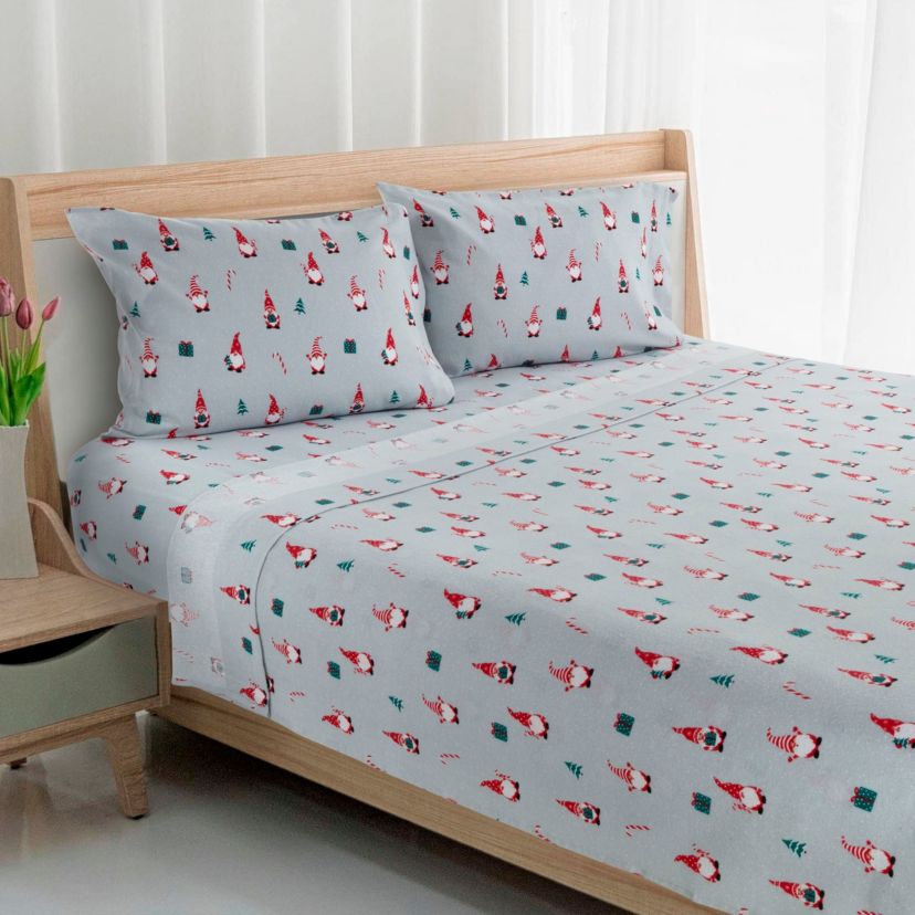Gnome Sweet Gnome Twin Flannel Sheet Set