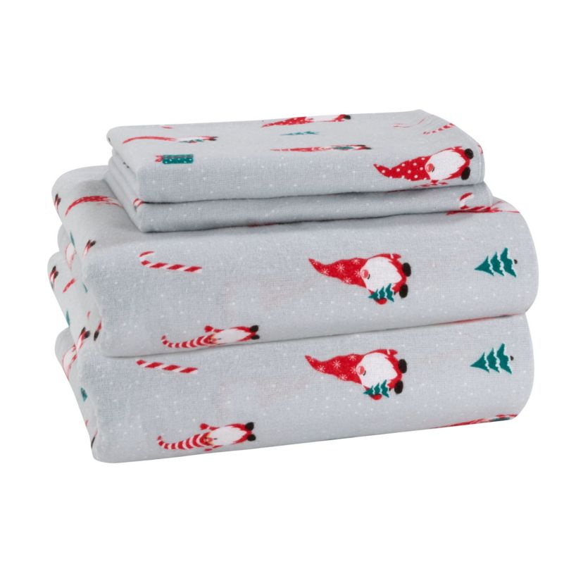 Gnome Sweet Gnome Twin Flannel Sheet Set