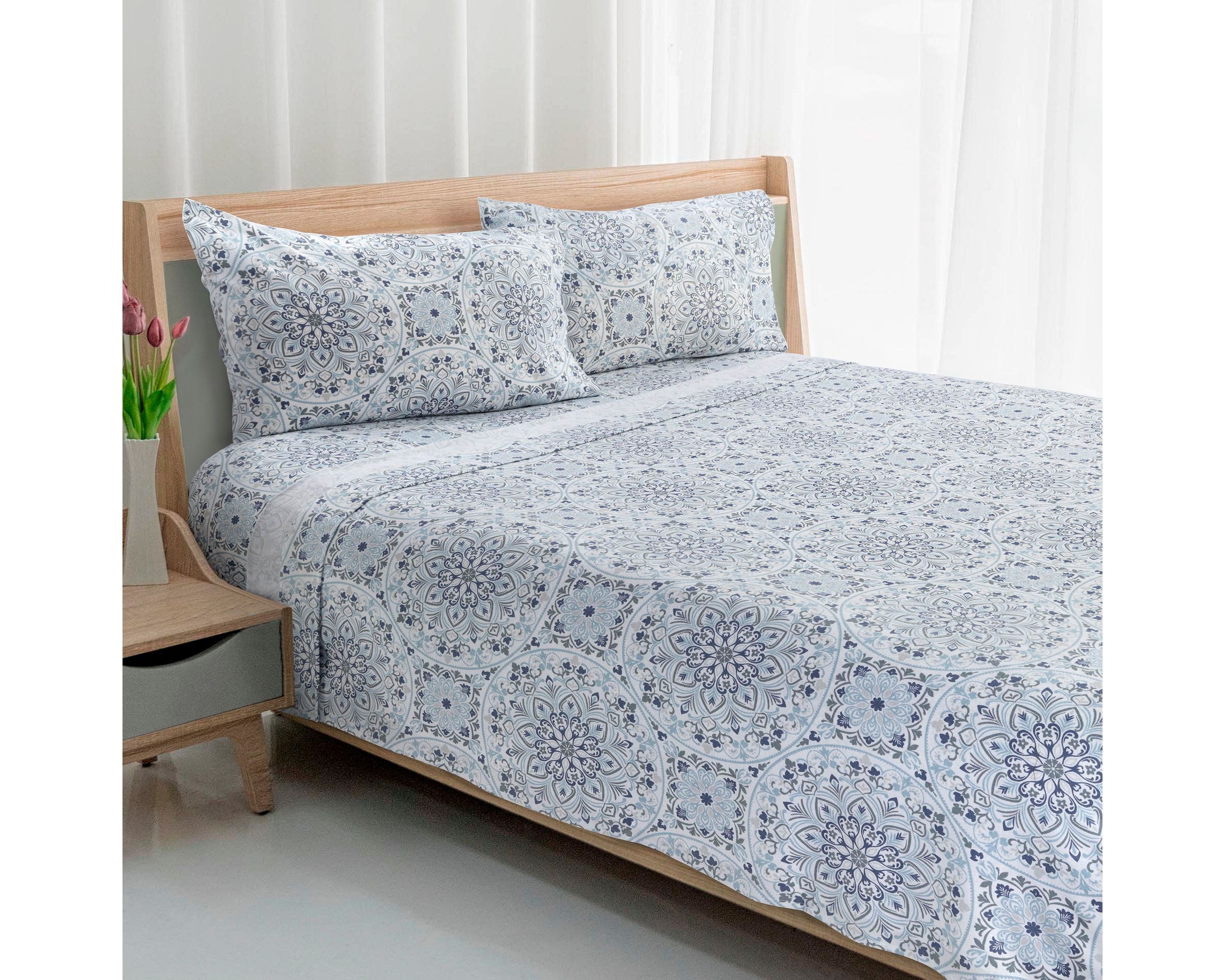 Avanti Cypress Mosaic 3-piece Twin Flannel Sheet Set