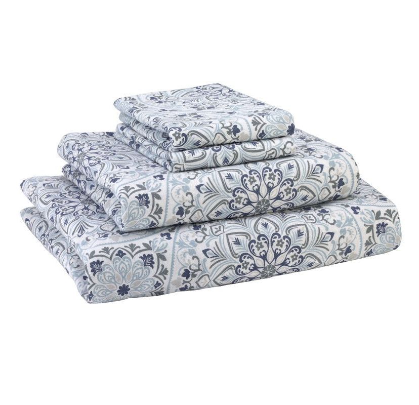 Avanti Cypress Mosaic 3-piece Twin Flannel Sheet Set