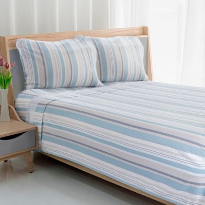 Avanti Pajama Stripe 4-piece Full Flannel Sheet Set, Blue -  0021864418541