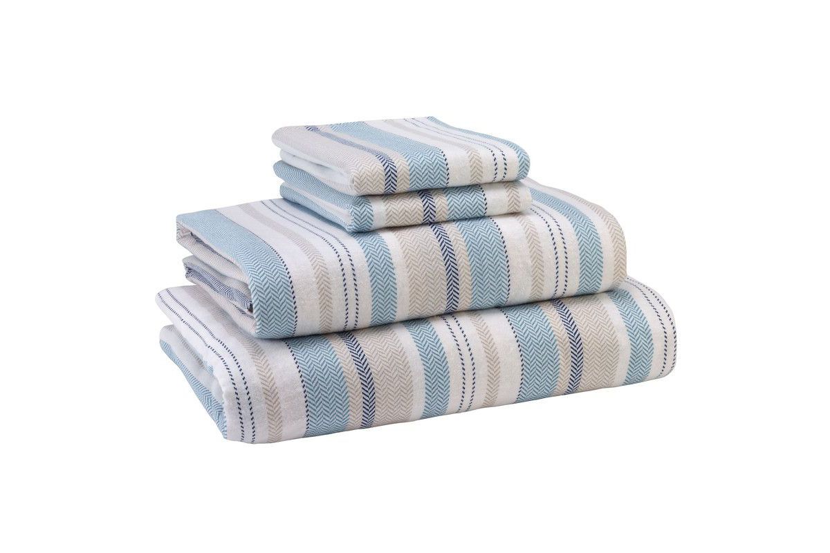 Avanti Pajama Stripe 4-piece Full Flannel Sheet Set