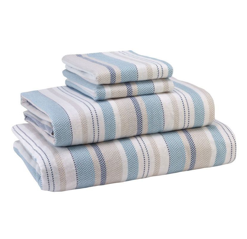 Avanti Pajama Stripe 4-piece Full Flannel Sheet Set