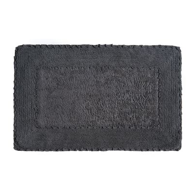 Laura Ashley Ruffle Cotton Bath Rug, Grey