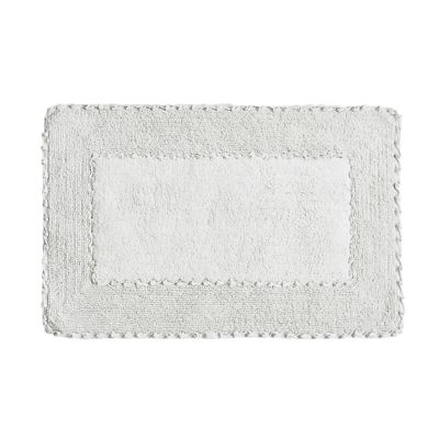 Laura Ashley Ruffle Cotton Bath Rug, Grey