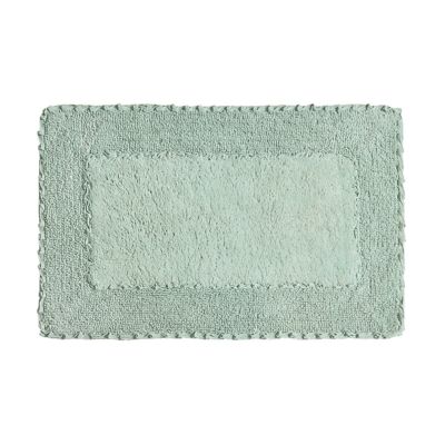 Laura Ashley Ruffle Cotton Bath Rug, Green