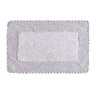 Laura Ashley Ruffle Cotton Bath Rug, Purple