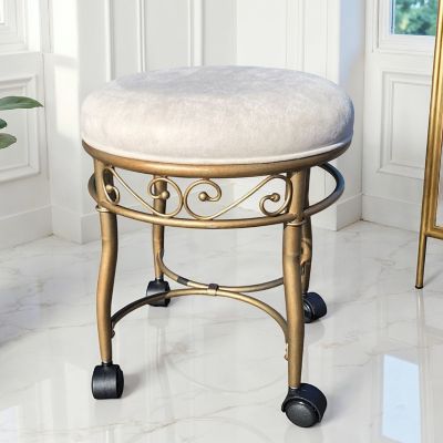 Carolina Chair & Table Victorian 13" Hand Painted Metal Accent & Lounge Chair, Brown