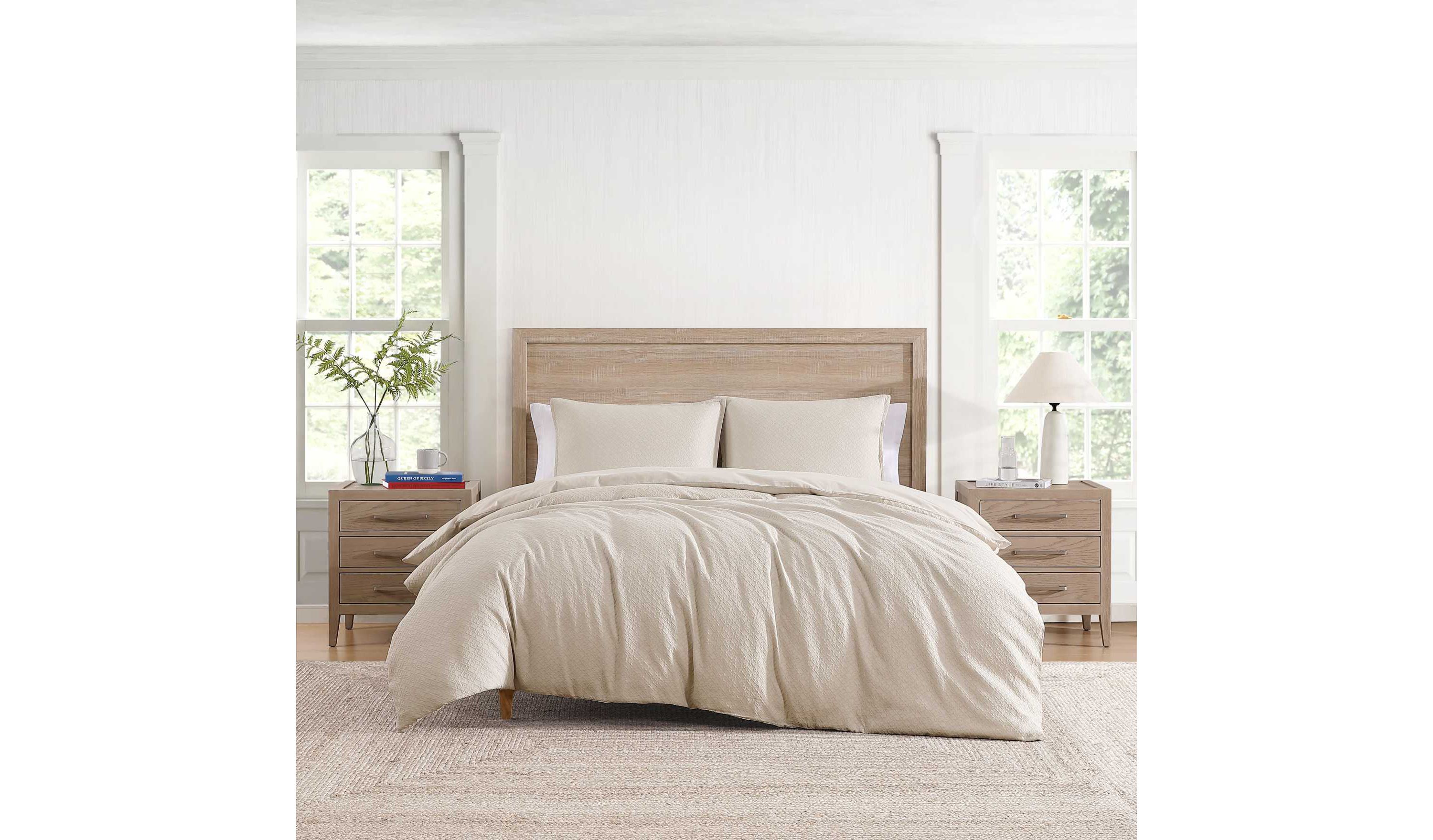 Monogram Matelasse Cotton Duvet Cover Set