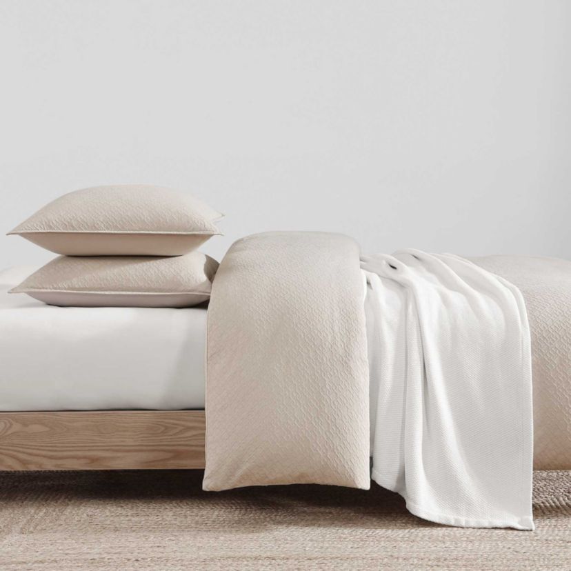 Monogram Matelasse Cotton Duvet Cover Set