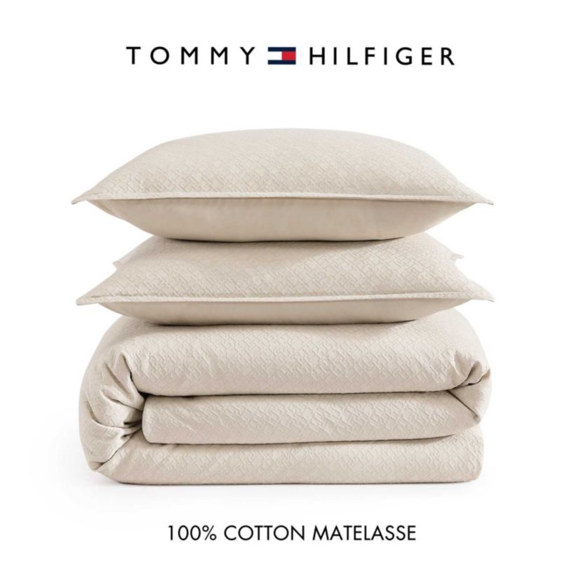Monogram Matelasse Cotton Duvet Cover Set