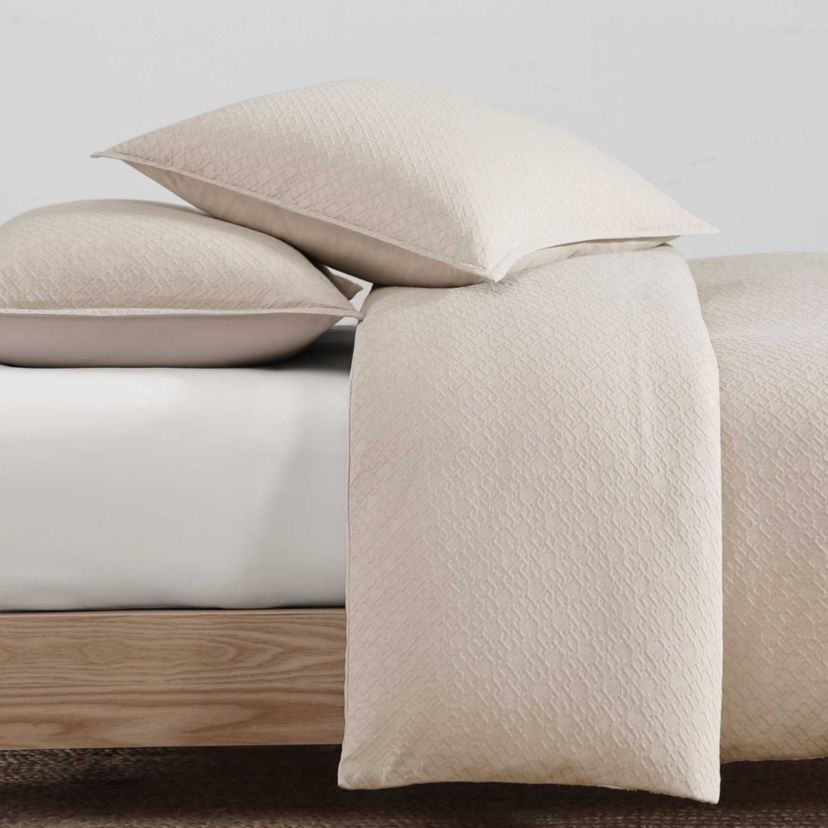 Monogram Matelasse Cotton Duvet Cover Set