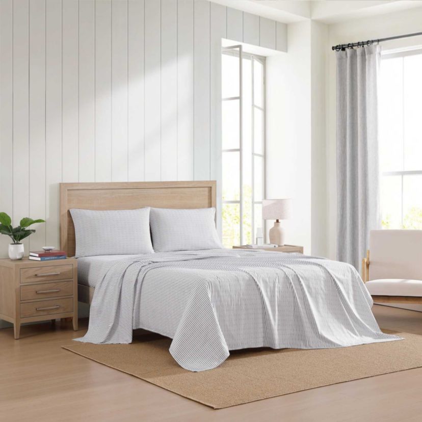 Monogram Stripe Cotton Sheet Set
