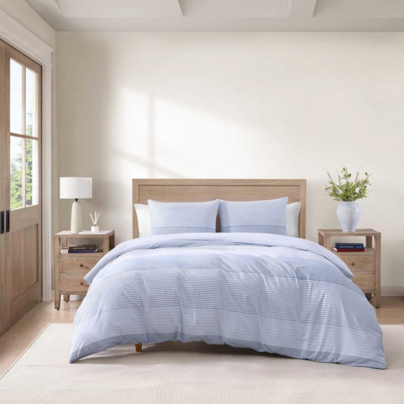 Modern Stripe Cotton Duvet Cover Set