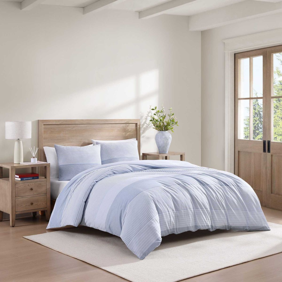 Modern Stripe Cotton Duvet Cover Set