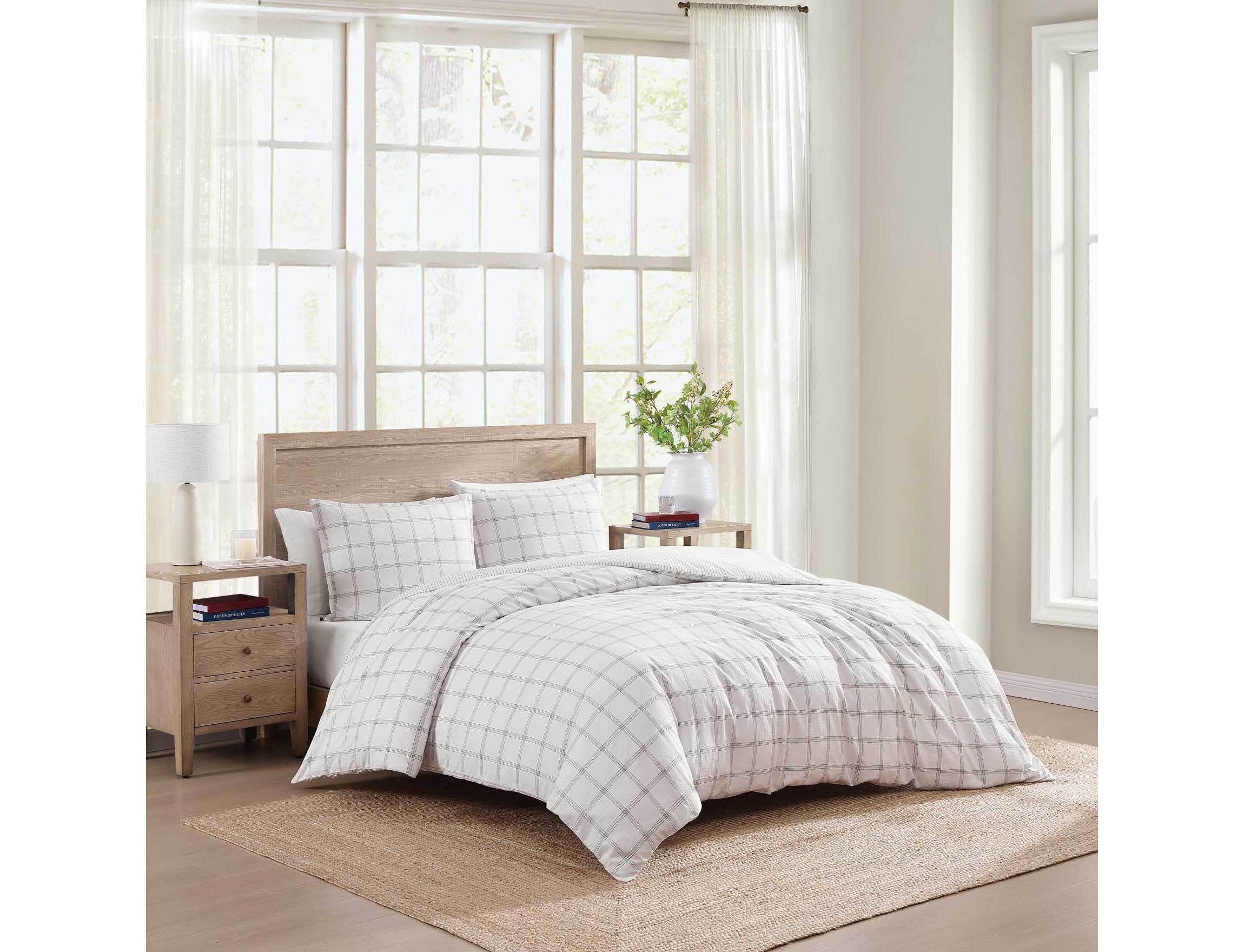 Modern Windowpane Cotton Comforter Set