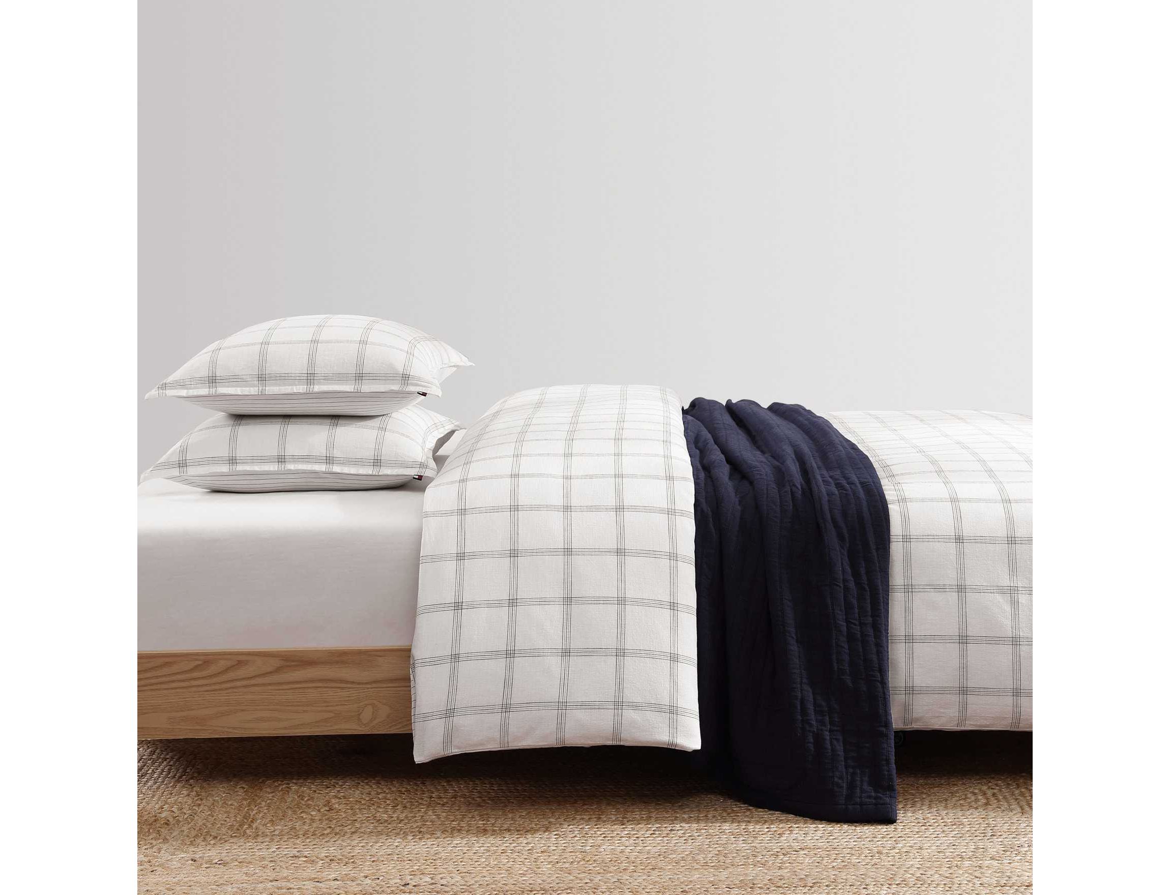 Modern Windowpane Cotton Comforter Set