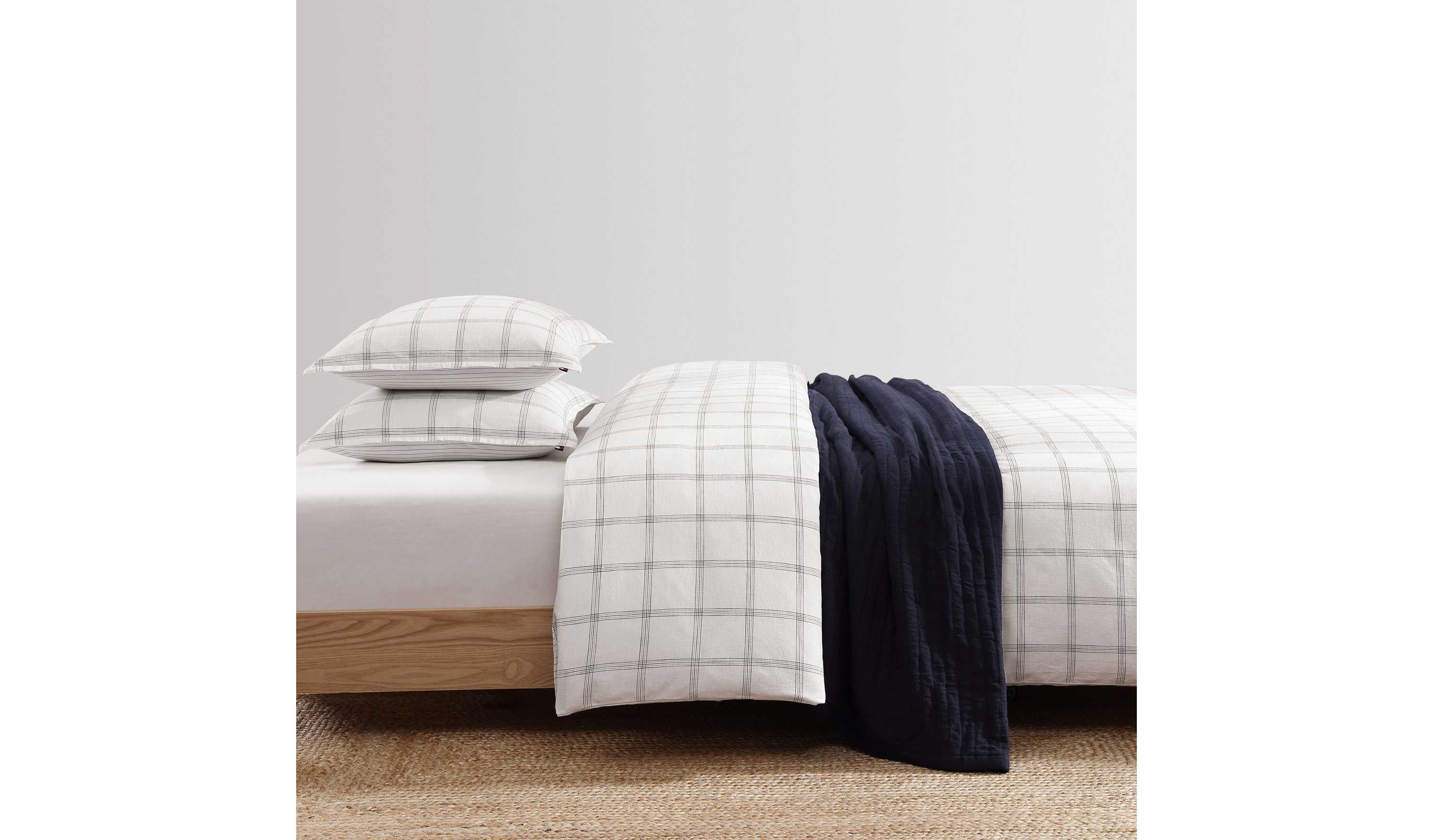 Modern Windowpane Cotton Comforter Set