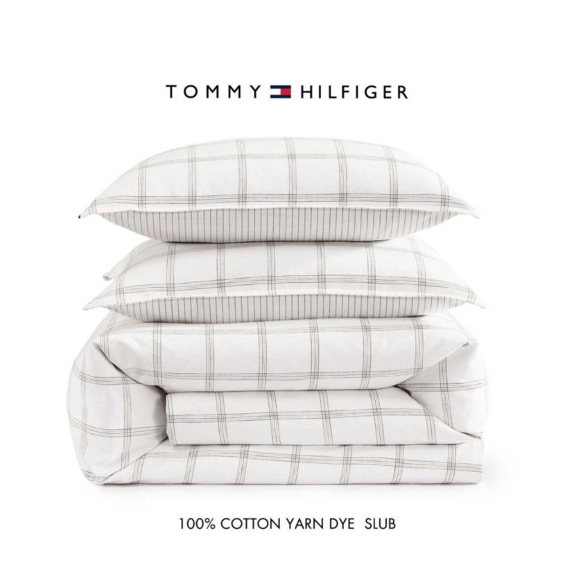 Modern Windowpane Cotton Comforter Set