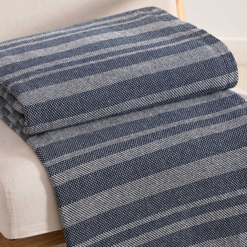 Harbor Stripe Cotton Blanket