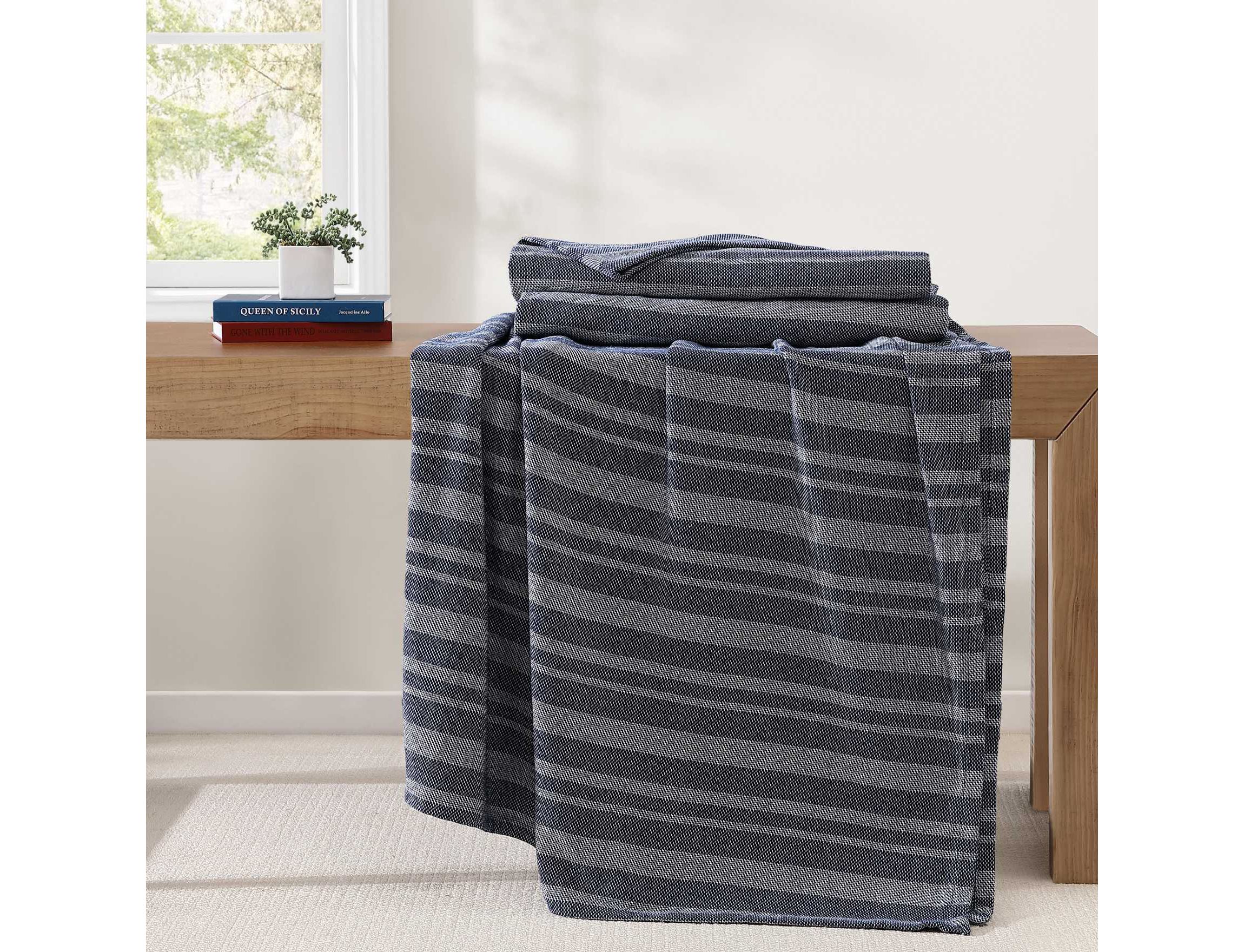 Harbor Stripe Cotton Blanket