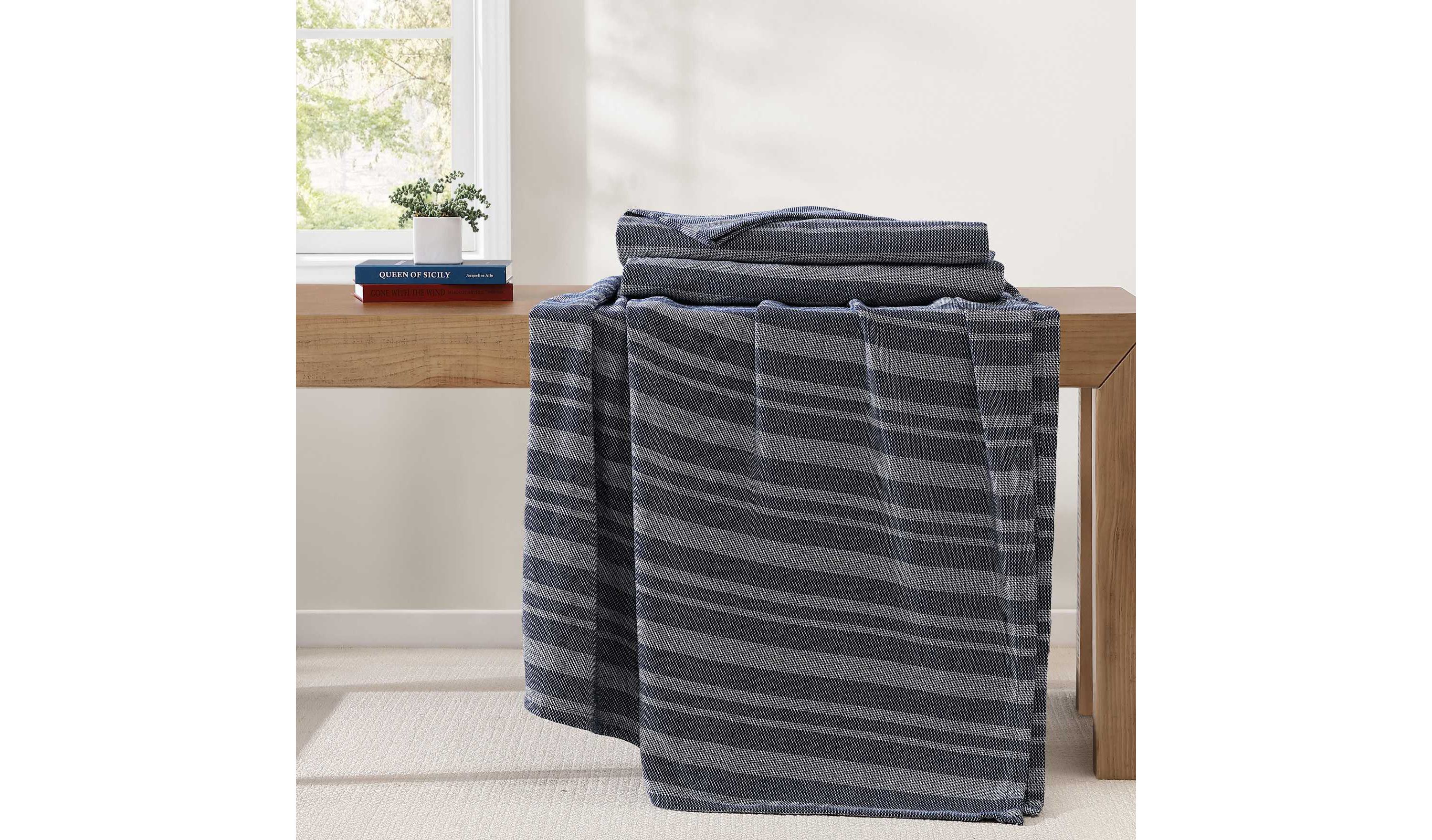 Harbor Stripe Cotton Blanket
